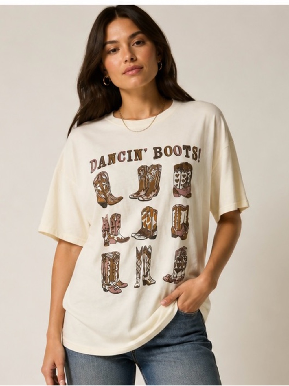 Supply Dancin' Boots Graphic Tee Size Small • Sea Salt Vintage White